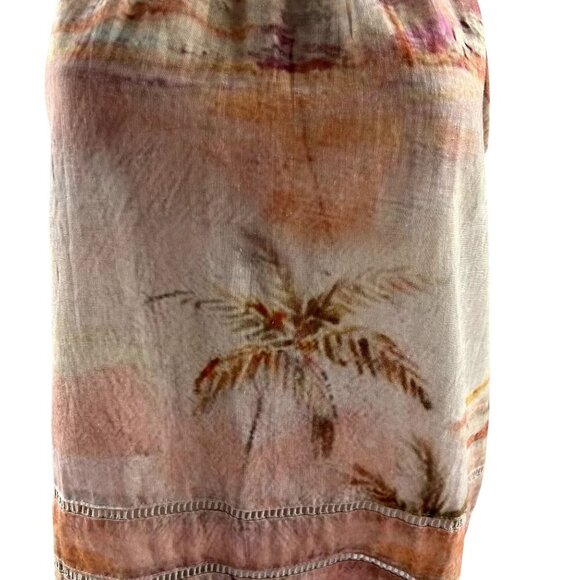 Rachel Zoe NWT Women S Linen Blend Halter Top Tropical Palm Tree Resort Vacation - Picture 10 of 15